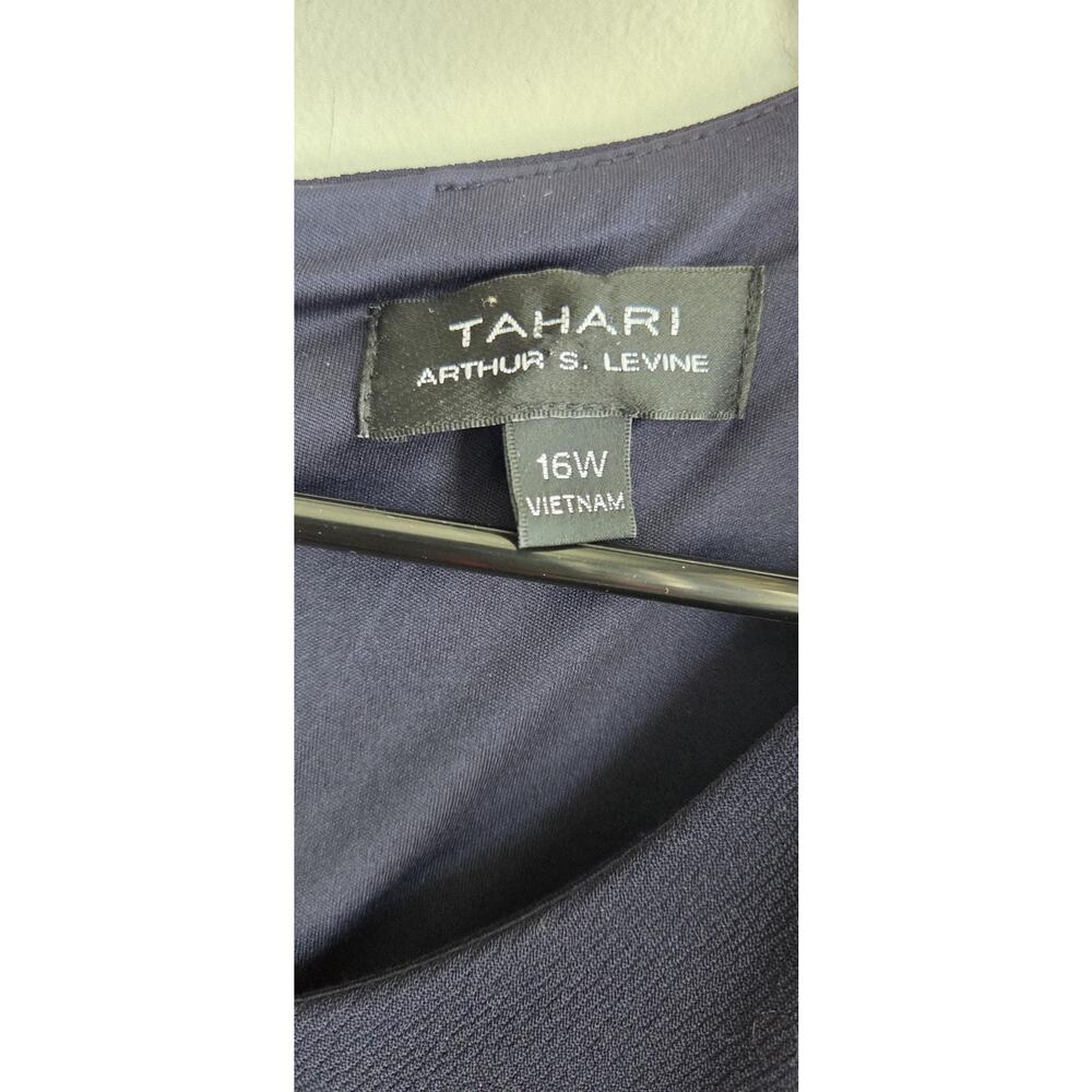 Tahari Plus Size Side-Tie Front -Belted Navy Blue Classy Sexy Dress 16W, - Picture 11 of 16